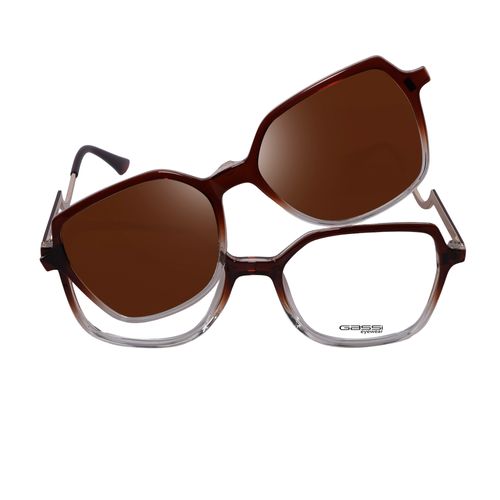 Óculos de Grau Gassi Clip On Ivy Marrom Degradê