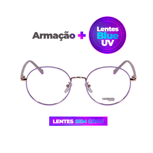 Óculos Gassi Teens Lilás + Lentes Blue UV