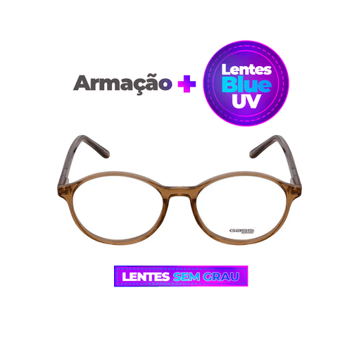 Óculos  Gassi Eliot Amarelo + Lentes Blue UV